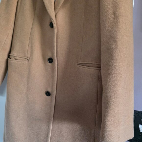 J.Crew Camel Wool Blend Topcoat Women's Size 12 Classic Car Coat - Picture 8 of 9
